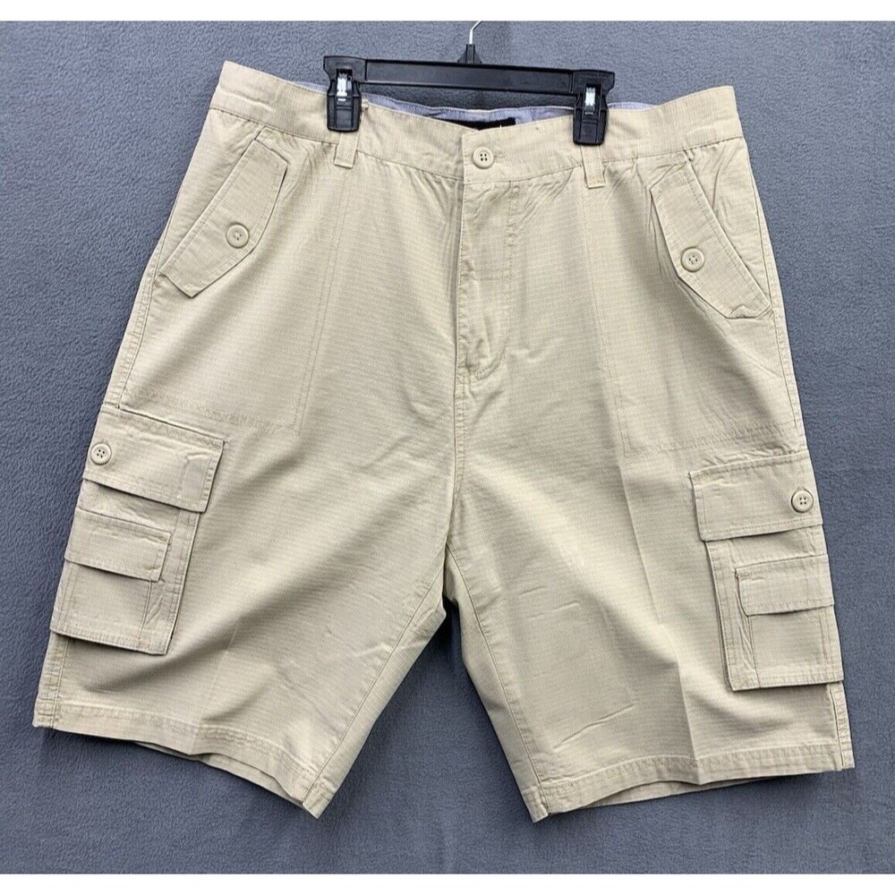 Footaction USA Mens Cargo Shorts Khaki Outdoors Camping Fishing 100% Cotton 38
